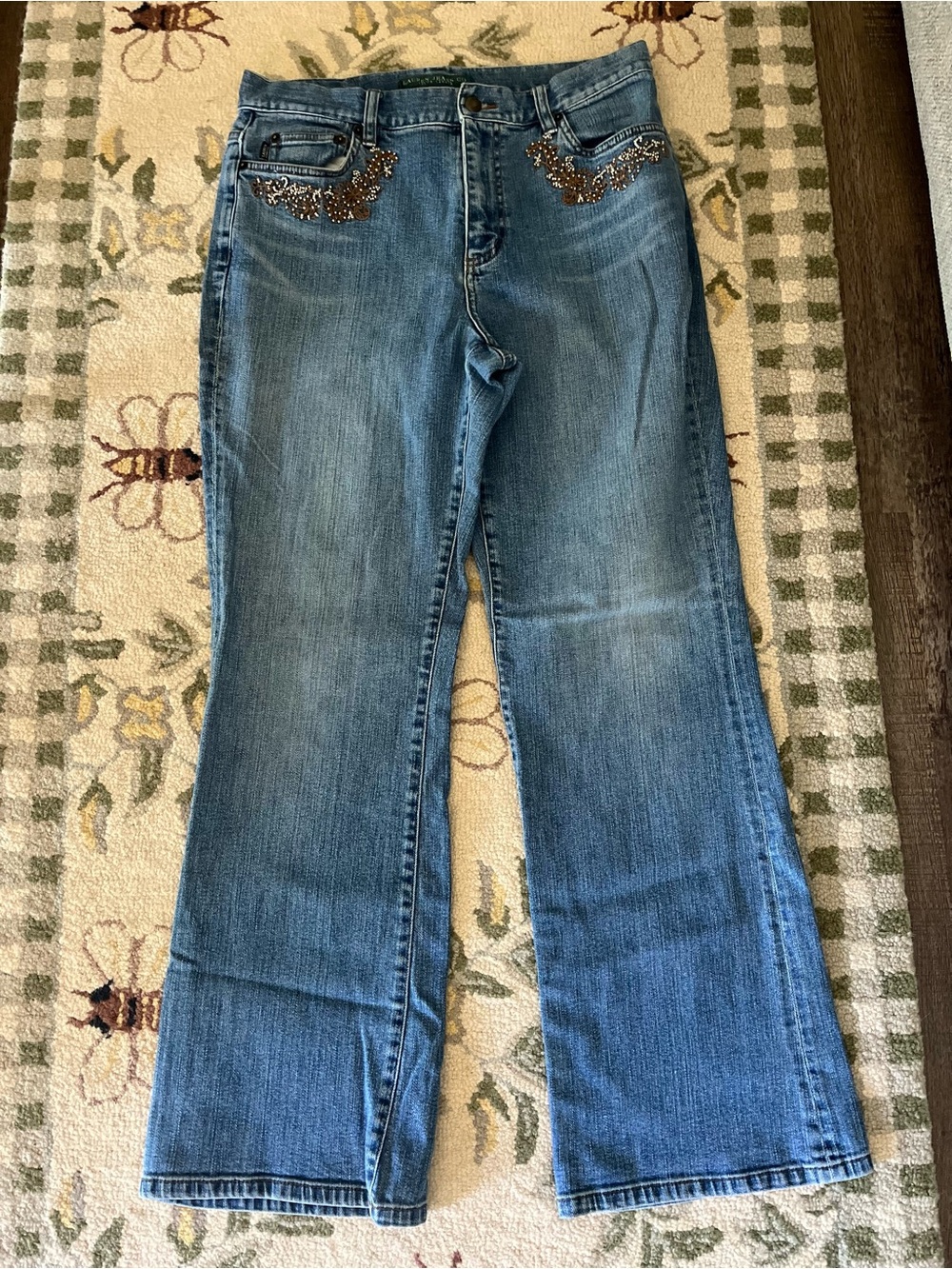 Vintage Women’s Lauren Ralph Lauren Embroidered Boot Cut Jeans